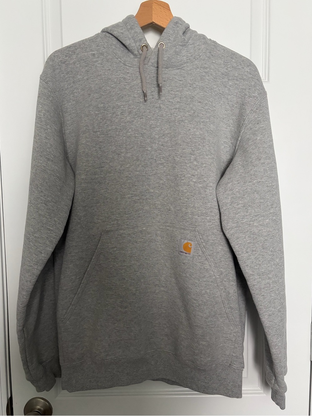 Carhartt Heather Gray Fleece Hoodie Sweatshirt Men’s Small